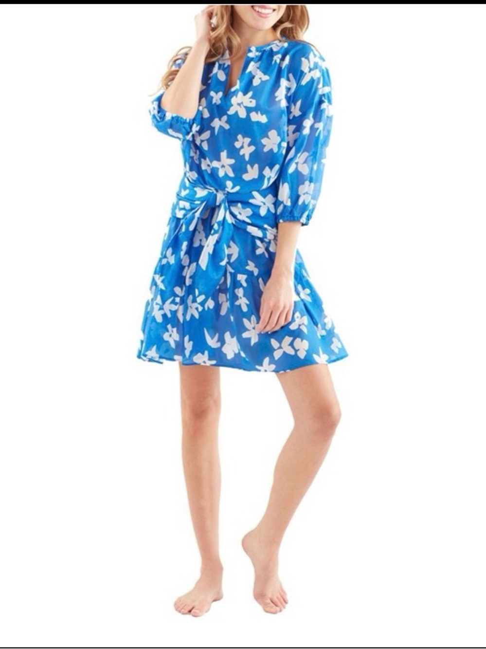Finley Coco Mini Dress Floral Lightweight Euro Summer Beach Resort Vacation S